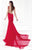 Tarik Ediz Bow Accented Panel Gown 92504 - 1 pc Red In Size 2 Available CCSALE 2 / Red