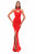 Tarik Ediz - Crisscrossed Halter Collar Mermaid Gown 50330 CCSALE 4 / Red