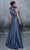 Tarik Ediz - Embellished and Ruffled A-line Gown 96024 - 1 pc Marlin Blue In Size 6 Available CCSALE 6 / Marlin Blue