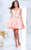 Tarik Ediz - Floral Accented A-line Dress 50067 Special Occasion Dress 0 / Peach Nectar