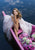 Tarik Ediz - Floral Lace A-line Dress With Slit 50416 CCSALE 6 / Ivory