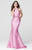 Tarik Ediz - Halter Neck Mermaid Gown 50013 Special Occasion Dress 0 / Powder Pink