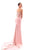 Tarik Ediz Illusion Beaded Floral Lace High Slit Gown 93408 CCSALE 4 / Dusty Rose