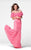Tarik Ediz - Jewel Neck Sheath Gown 50014 Special Occasion Dress 0 / Powder Pink