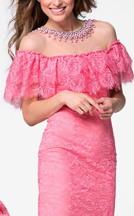 Tarik Ediz - Jewel Neck Sheath Gown 50014