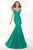 Tarik Ediz Jewel Neckline Embellished Mermaid Gown 92379 CCSALE 8 / Fuchsia
