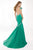 Tarik Ediz Jewel Neckline Embellished Mermaid Gown 92379 CCSALE 8 / Fuchsia