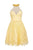 Tarik Ediz - Lace Illusion Halter Neck Dress 50082 Special Occasion Dress 0 / Yellow