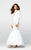 Tarik Ediz - Lace Illusion High Neck Mermaid Dress 50050 Special Occasion Dress 0 / Cream