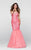 Tarik Ediz - Lace Illusion Neck Dress 50061 Special Occasion Dress 0 / Coral