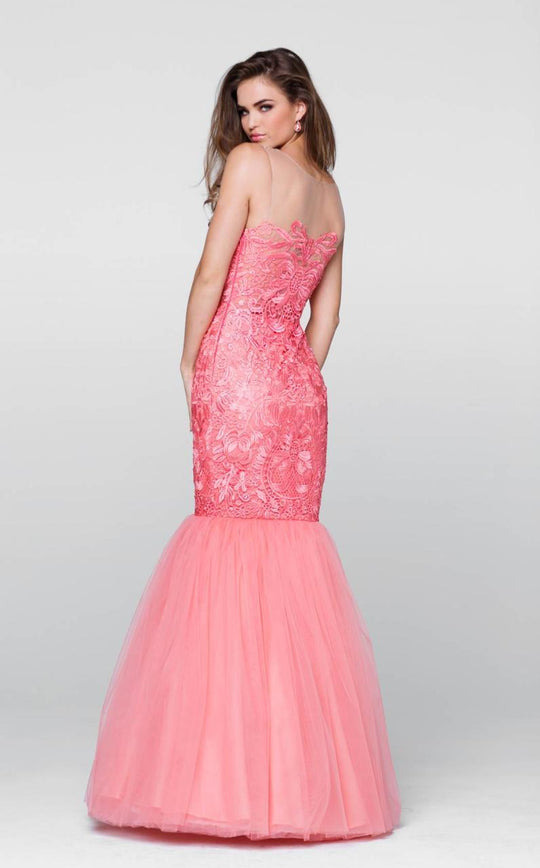 Tarik Ediz - Lace Illusion Neck Dress 50061