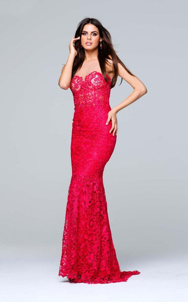 Tarik Ediz - Lace Illusion Neck Dress 50089  Couture Candy