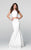 Tarik Ediz - Lace Two-Piece Long Train Mermaid Dress 50049 Special Occasion Dress 0 / Cream