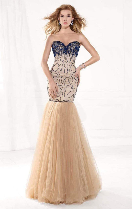 Tarik Ediz - MTE92390 Illusion Sweetheart Open Back Trumpet Gown