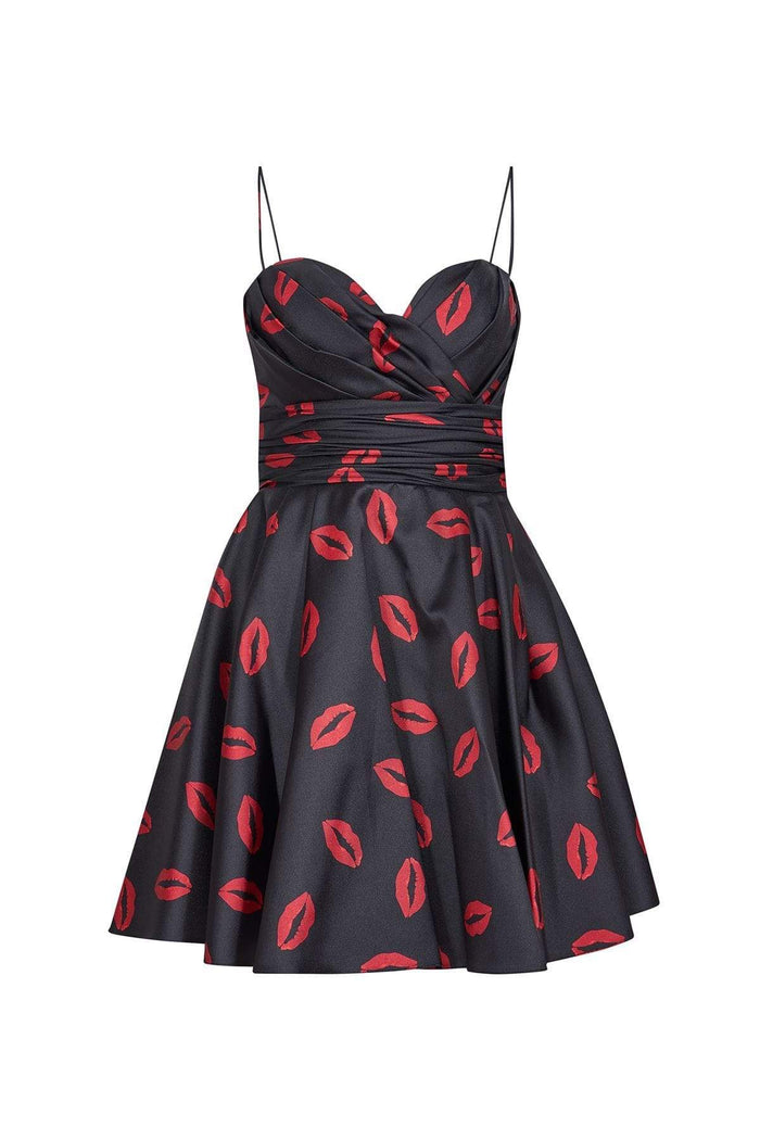 Tarik Ediz - Print Sweetheart Dress 50109 Special Occasion Dress 0 / Red