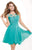 Tarik Ediz - Scoop Neck A-Line Cocktail Dress 90369 Special Occasion Dress 0 / Mint