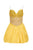 Tarik Ediz - Sleeveless Sweetheart Bow Accented Short Dress 90378 Special Occasion Dress 0 / Yellow