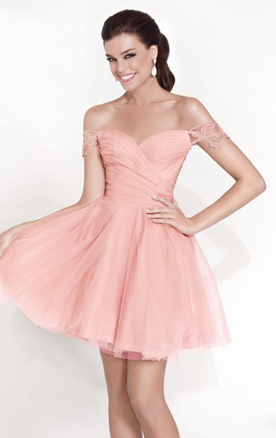 Tarik Ediz - Sweetheart Neck A-Line Short Dress 90434