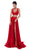 Tarik Ediz - Two Piece Lace Satin A-line Dress 50476 - 1 pc Red In Size 4 Available CCSALE 4 / Red
