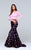 Tarik Ediz - Two-Piece Print Off-The-Shoulder Neck Dress 50112 Special Occasion Dress 0 / Powder Pink