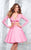 Tarik Ediz - Two-Piece V-Neck A-line Dress 50005 Special Occasion Dress 0 / Powder Pink