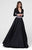 Tarik Ediz - V-Neck A-Line Gown 50018 Special Occasion Dress 0 / Black