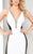 TB Evenings by Mon Cheri  - MCE11618 High Contrast Plunging V-Neck Sheath Gown - 1 pc Black/White in size 0 Available CCSALE 0 / Black/White