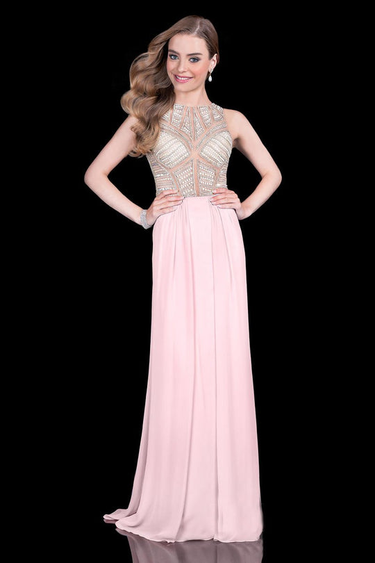 Terani Couture - 1615P1294A Pearls and Crystals Embellished Long Gown