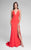 Terani Couture 1712P2498 Deep V Neck Smooth Fitting Mermaid Gown - 1 pc Red Orange In Size 8 Available CCSALE 8 / Red Orange