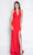 Terani Couture - 1811E6103 Surplice Bodice Sheath Gown Special Occasion Dress 00 / Red