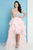 Terani Couture - 1811P5782 Beaded Bodice T-Strap Hi-Lo Prom Dress Special Occasion Dress 0 / Blush