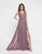 Terani Couture - 1812B5427 Sleeveless Gathered V-Neck High Slit Gown Special Occasion Dress 00 / Lilac