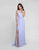 Terani Couture - 1812B5427 Sleeveless Gathered V-Neck High Slit Gown Special Occasion Dress 00 / Lt Blue