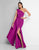 Terani Couture - 1812E6296X Cascading Paneled Asymmetrical Long Gown Prom Dresses 0 / Fuchsia