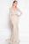 Terani Couture - 1812E6299 Long Sleeves Lace Gown Special Occasion Dress 00 / Champagne