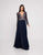 Terani Couture - 1812M6650 Lace Long Sleeved A-line Gown Special Occasion Dress 00 / Navy
