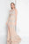 Terani Couture - 1812P5351 Beaded Nude Illusion High Slit Column Gown Special Occasion Dress 0 / Nude