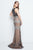 Terani Couture - 1812P5351 Beaded Nude Illusion High Slit Column Gown Special Occasion Dress