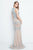 Terani Couture - 1812P5351 Beaded Nude Illusion High Slit Column Gown Special Occasion Dress
