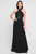 Terani Couture - 1813B5193 Crisscross High Halter Illusion Cutout Gown Special Occasion Dress 00 / Black