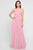 Terani Couture - 1813B5193 Crisscross High Halter Illusion Cutout Gown Special Occasion Dress 00 / Blush
