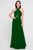 Terani Couture - 1813B5193 Crisscross High Halter Illusion Cutout Gown Special Occasion Dress 00 / Emerald