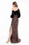 Terani Couture - 1821E7124 Embroidered Asymmetrical Long Sleeves Gown Special Occasion Dress