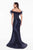Terani Couture - 1821E7142 Feather Accent Off Shoulder Mermaid Dress Special Occasion Dress
