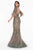 Terani Couture - 1821GL7412 Feather Ornate Illusion Scoop Beaded Gown Special Occasion Dress