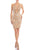 Terani Couture - 1821H7795 Embellished Illusion Halter Sheath Dress Special Occasion Dress 0 / Nude