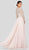Terani Couture - 1911M9326 Bead-Striped Sheer Long Sleeve Chiffon Gown Special Occasion Dress