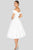 Terani Couture - 1912C9656 Off-Shoulder Tea Length A-line Dress Homecoming Dresses