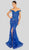 Terani Couture - 1912GL9572 Sparkling Off Shoulder Slit Evening Gown Evening Dresses 0 / Royal