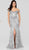 Terani Couture - 1912GL9572 Sparkling Off Shoulder Slit Evening Gown Evening Dresses 0 / Silver